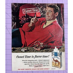 1965 Camel Cigarettes "Camel Time is Flavor Time" Vintage Print Ad